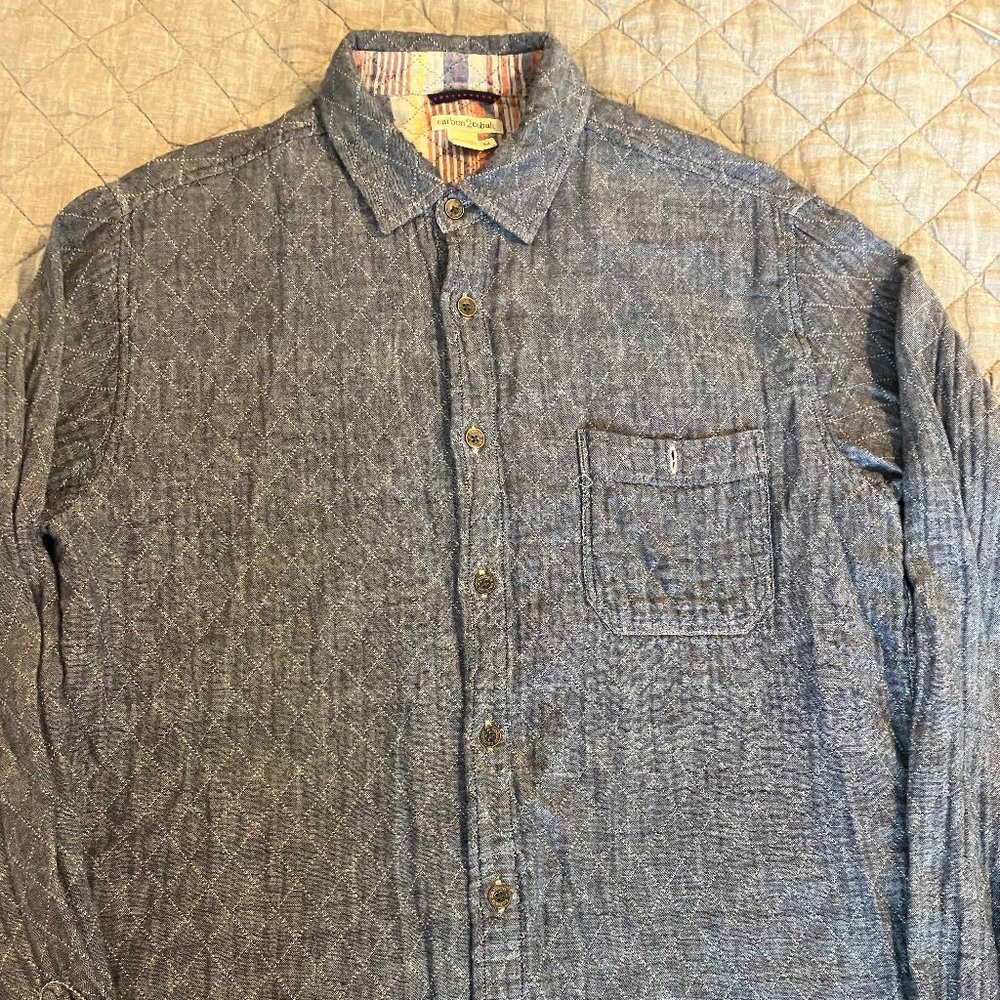 Carbon2Cobalt - Chambray Quilted Double Cloth Long Sleeve